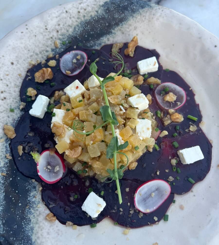Roasted beet salad at the Hotel Anantara