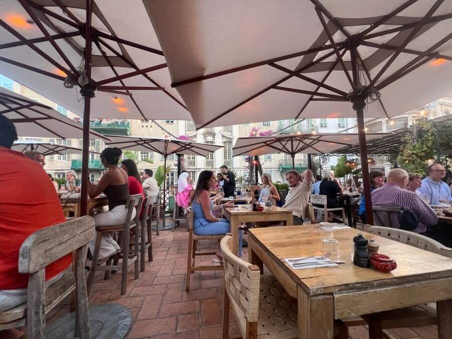 The terrace at Bocca Nissa in Nice, France
