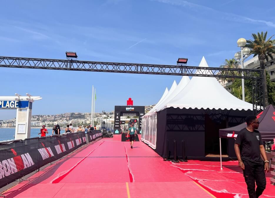 The staging area for Inronman France in Nice