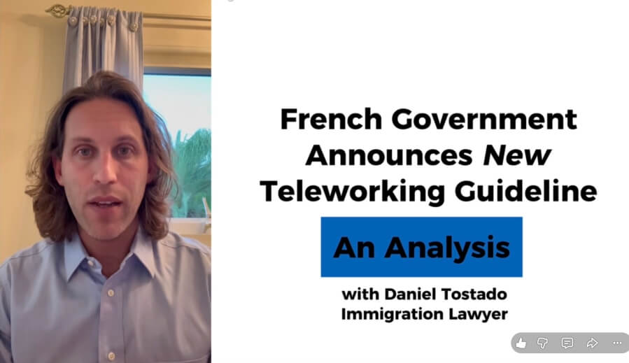 Screenshot of Daniel Tostado discussing working and visas in France on youtube