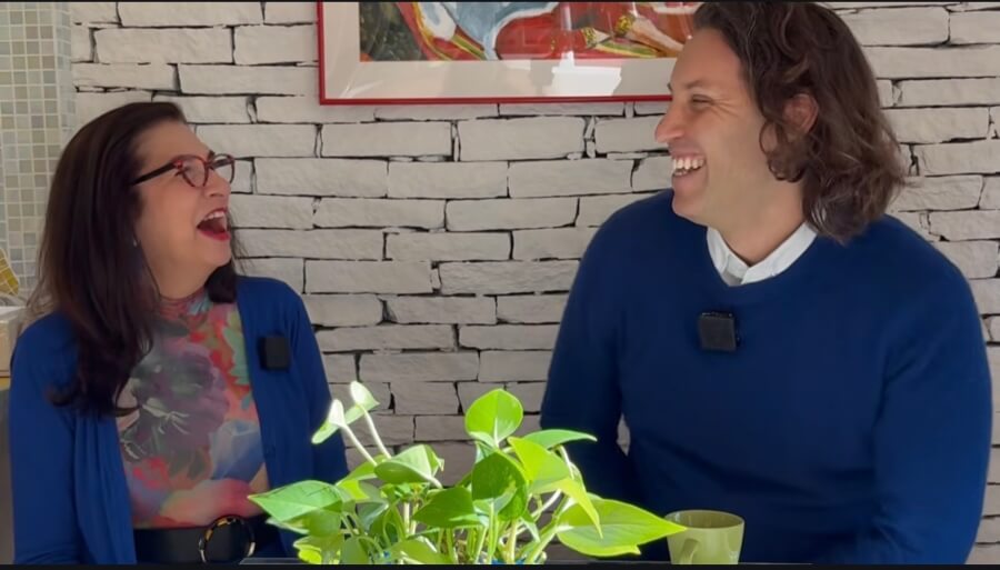 Daniel Tostado interviewing Adrian Leeds for his YouTube channel