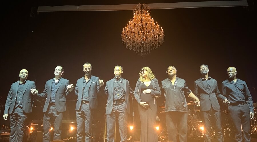 Melody Gardot and her musicians onstage at the Olympia