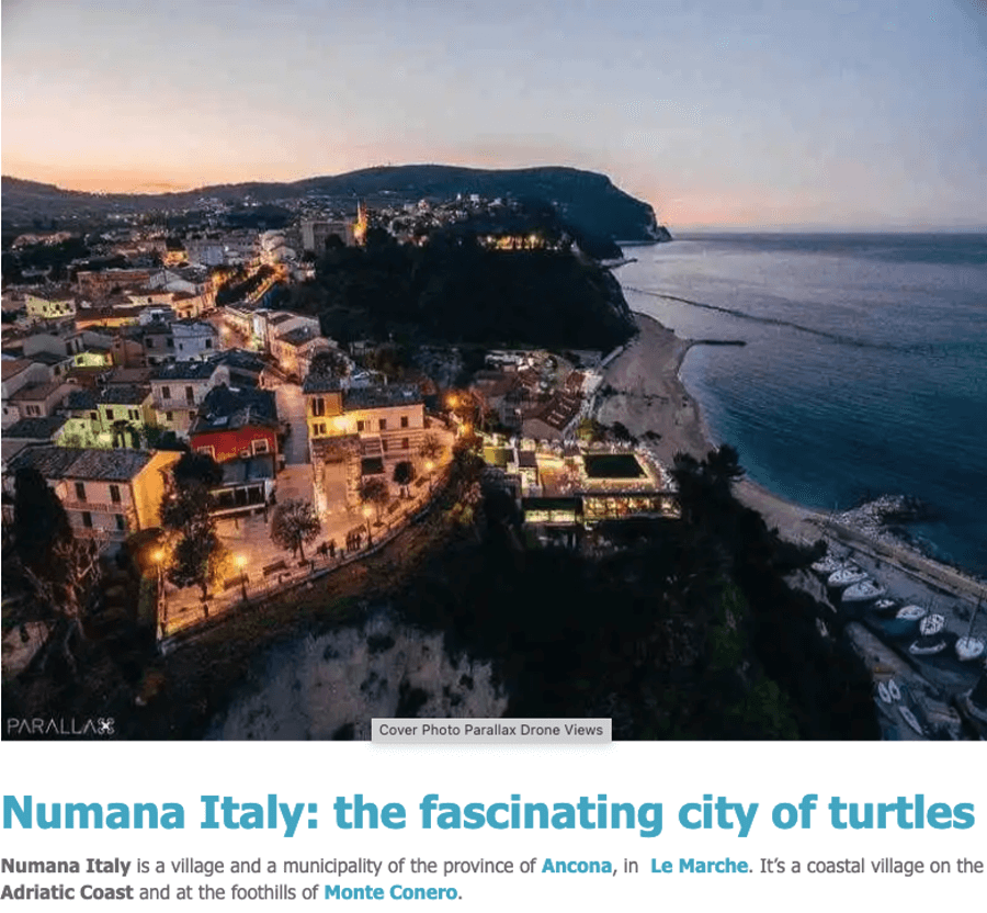Photo and article title and synopsis on Numana, Italy