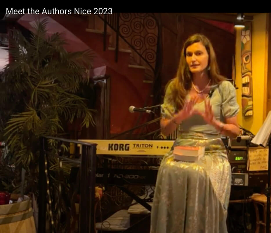 Caroline Ohanian speaking at Meet the Authors in Nice