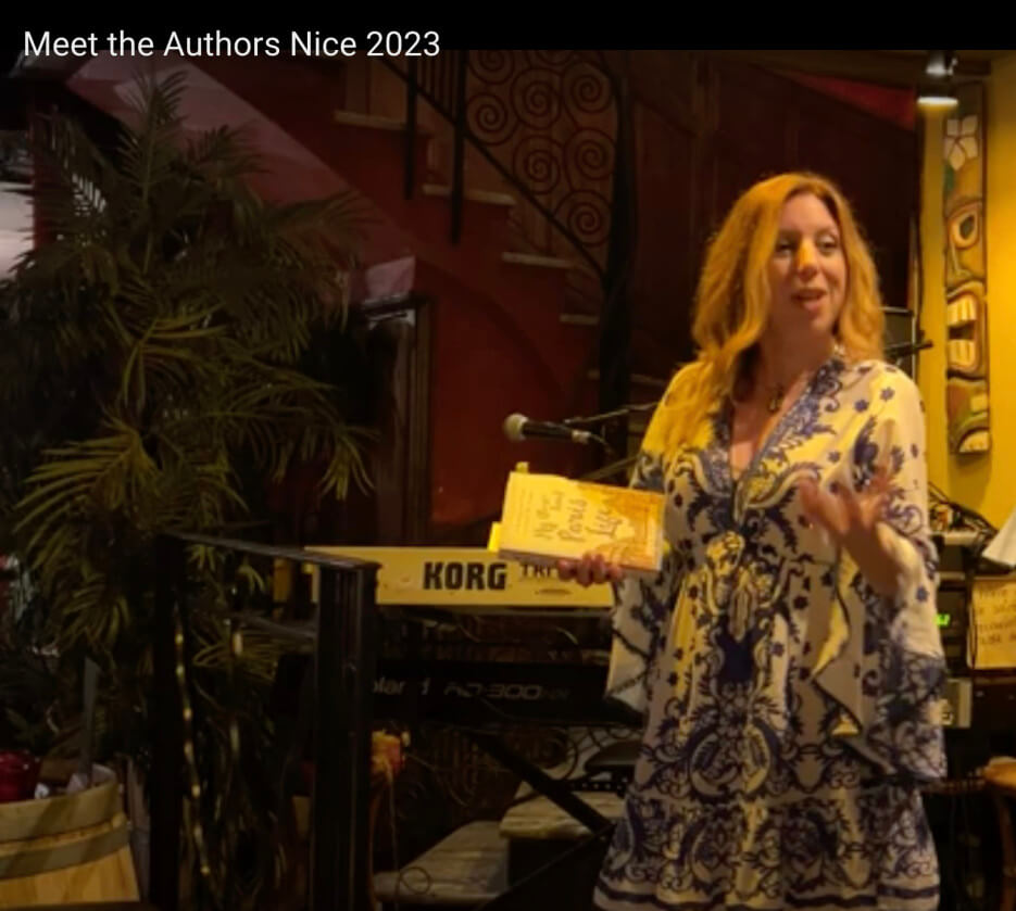 Lisa Anselmo speaking at Meet the Authors in Nice