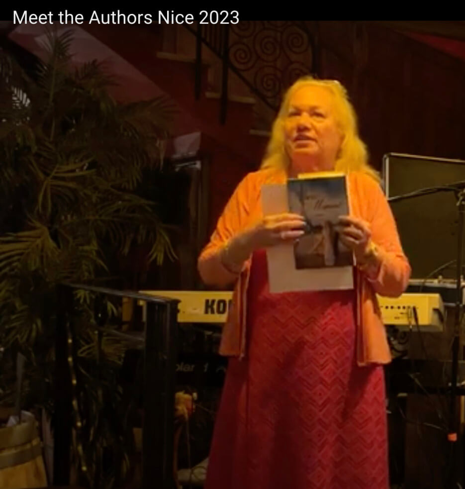 Lyn Heyman speaking at Meet the Authors in Nice