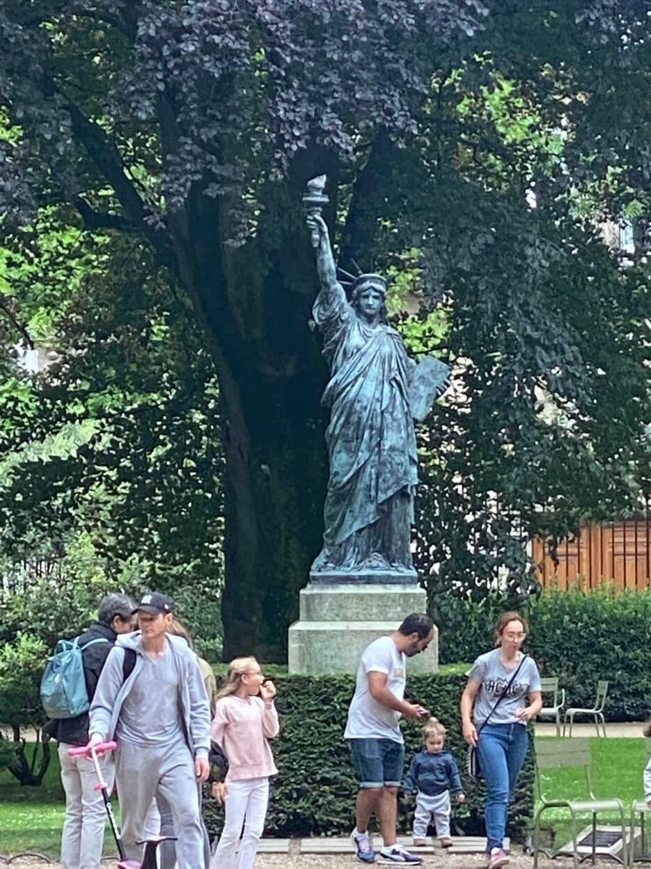 The Statue of Liberty in a corner of the Luxembourg Gardens in Paris