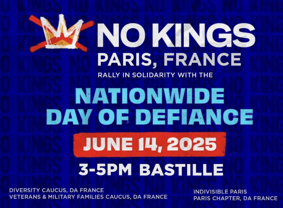 Meme for the No Kings rally in Paris, France