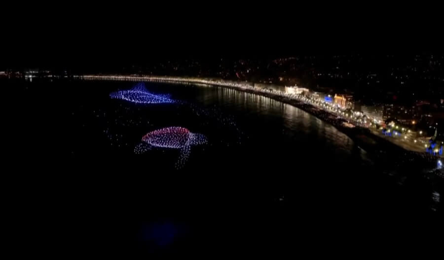 Drone show for the 2025 United Nations Ocean Conference in Nice, France