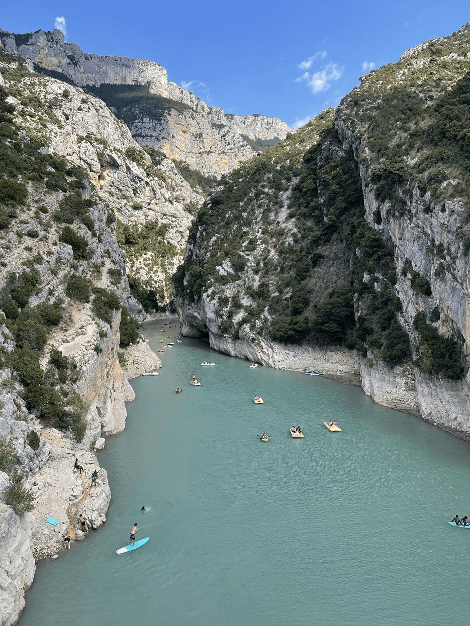 Looking down the Gorges du Verdon in the south of France