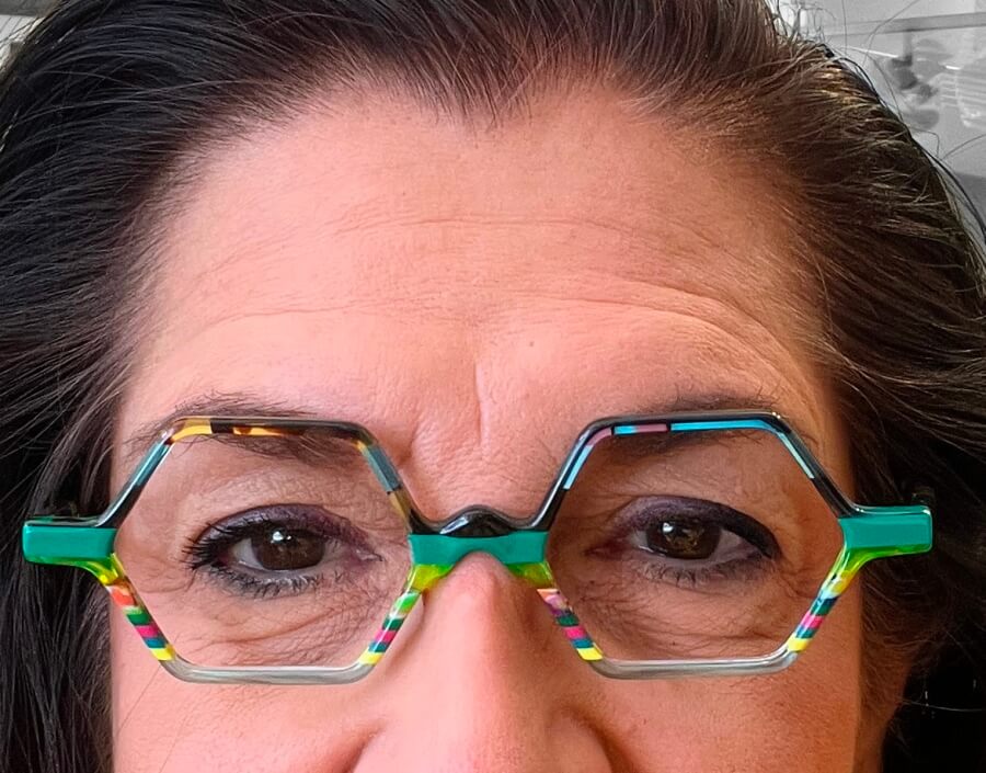 Adrian Leeds' new reader glasses