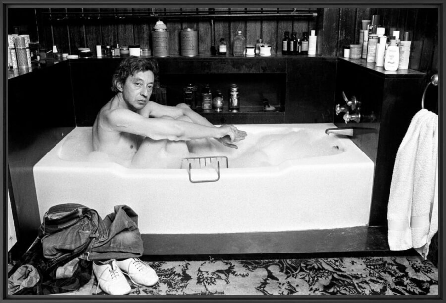 Serge Gainsbourg photographed in his bathtub