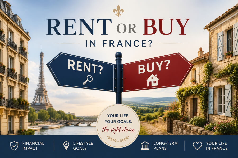 Graphic for whether to rent or buy property in France