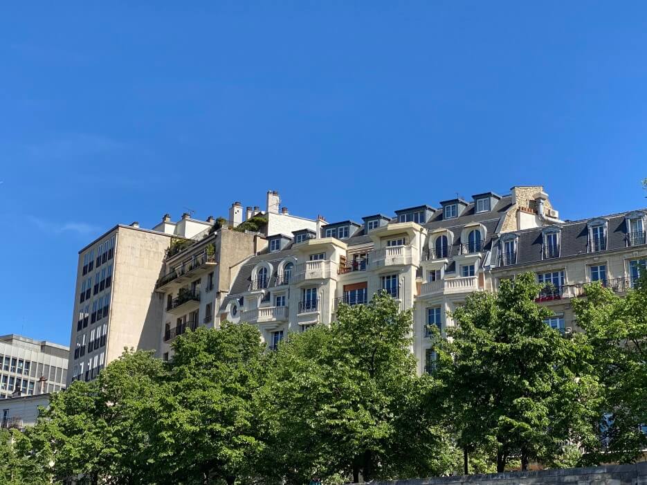 View of Paris apartment buildings