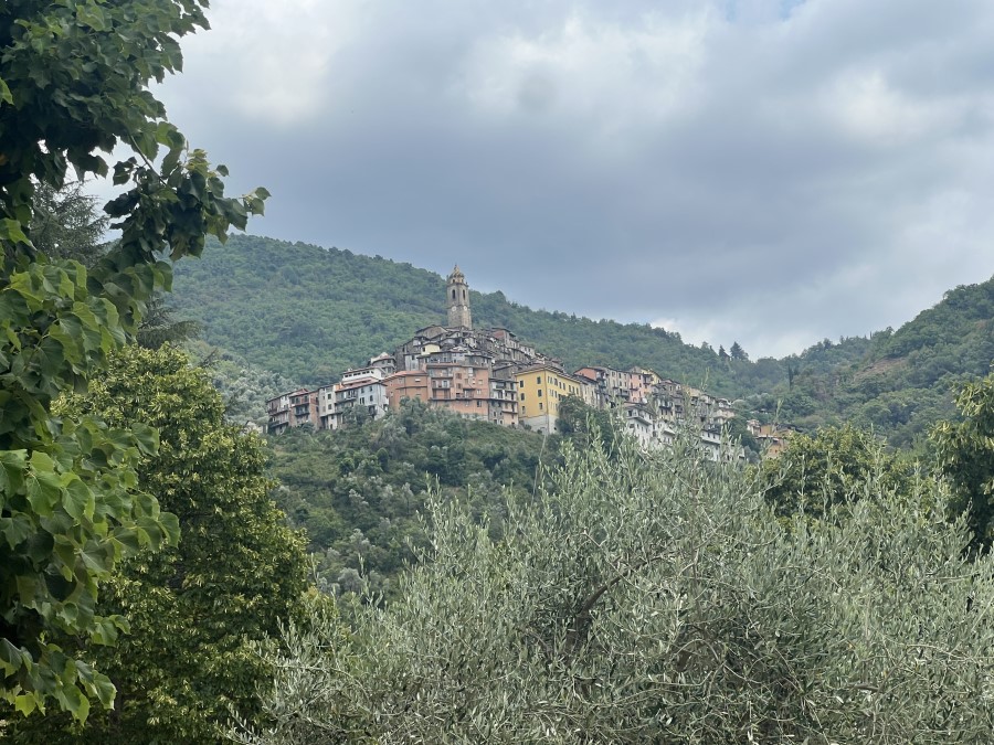 View of Apricale, Italy from a distance