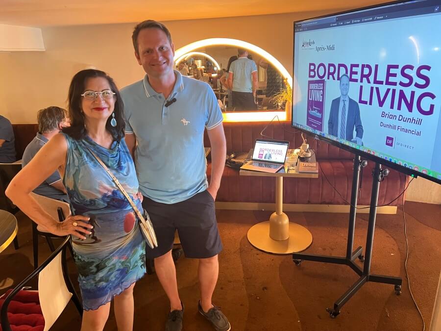 Adrian Leeds with Brian Dunhill at July's Après-Midi in Nice, France