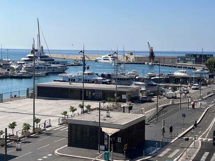 Southeast View of the port in Nice from the new Fractional Property, La Perle du Port in Nice, France