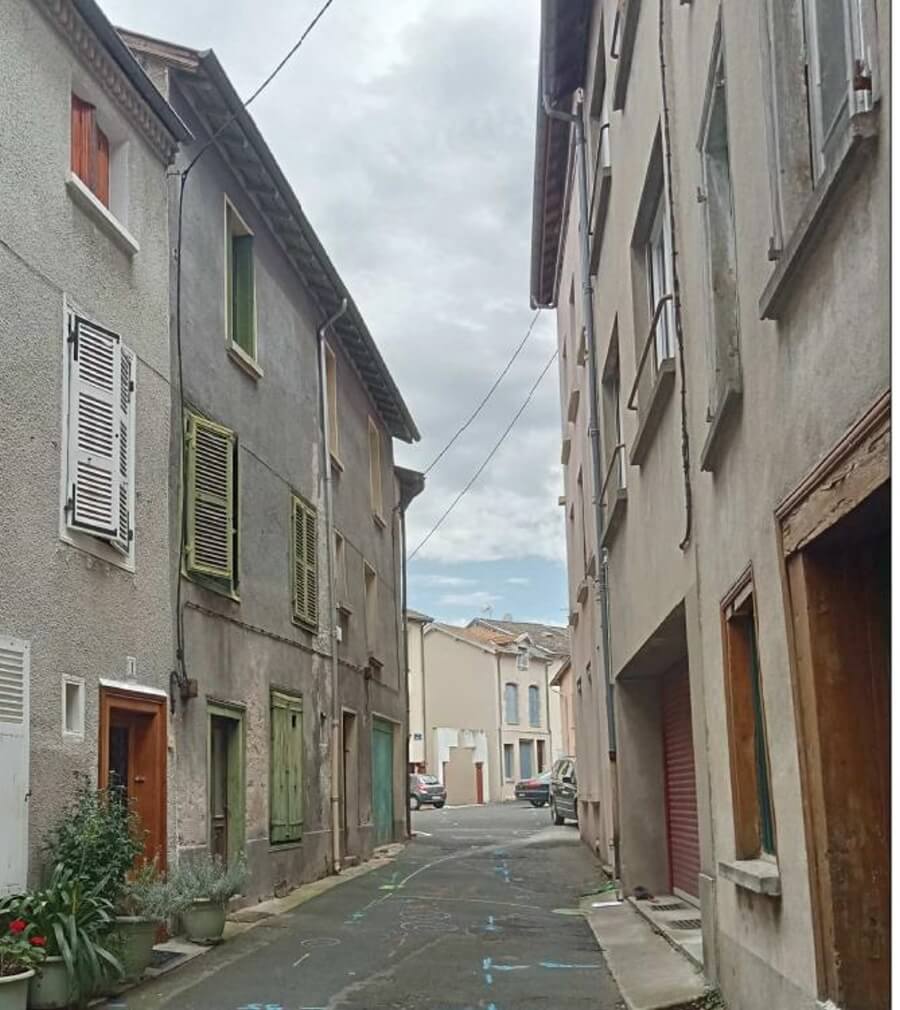 A street through Ambert, a quaint French Village