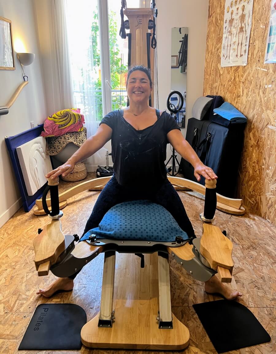 Alexandra Dufour demonstrating Gyrotonic exercising