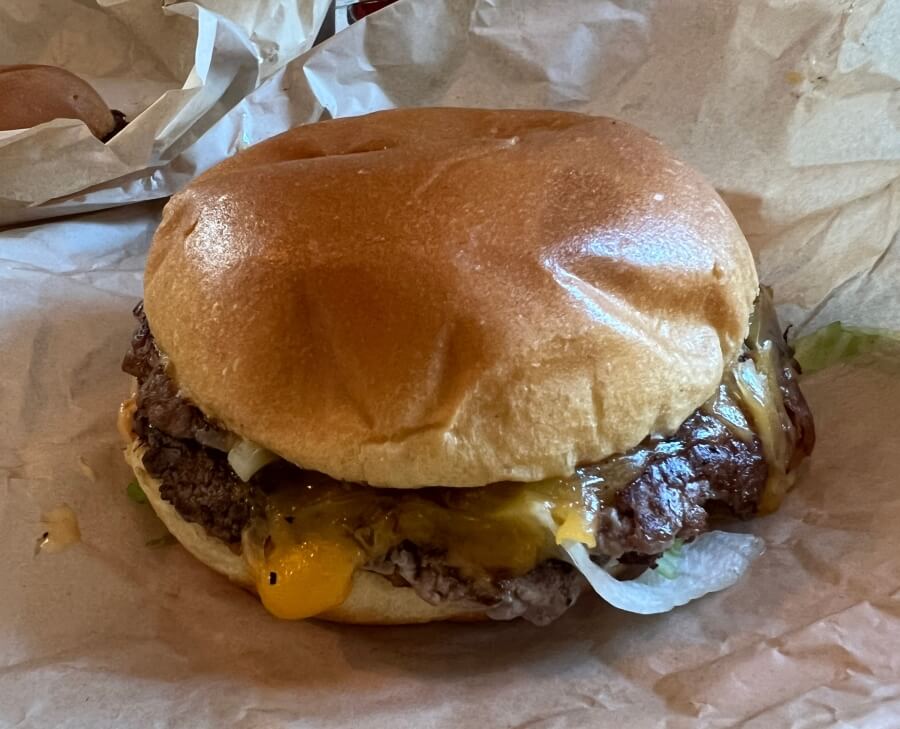 An "American" hamburger for All Star Burgers in Nice, France