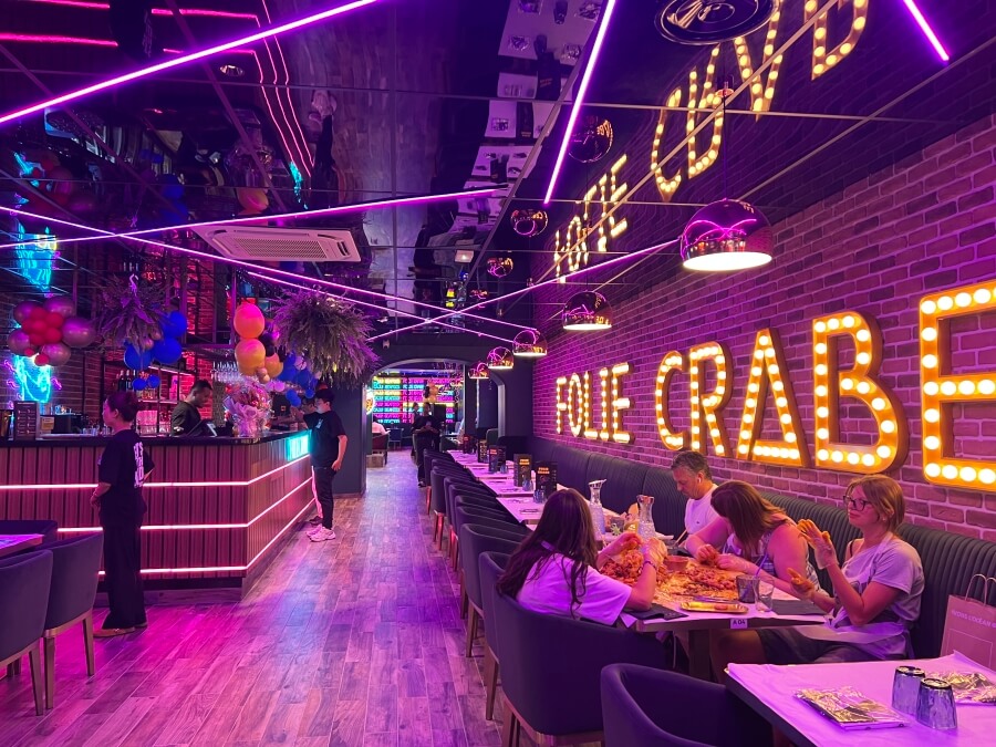 Over the top interior of La Folie Crabe