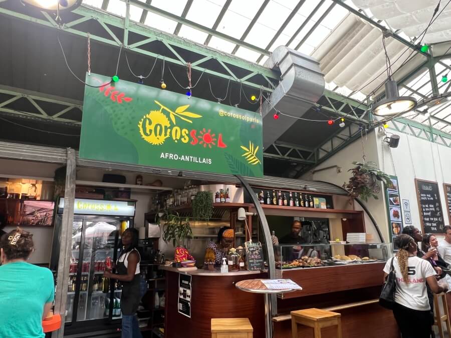 The Corossol food stand in Les Enfants Rouges market in Paris