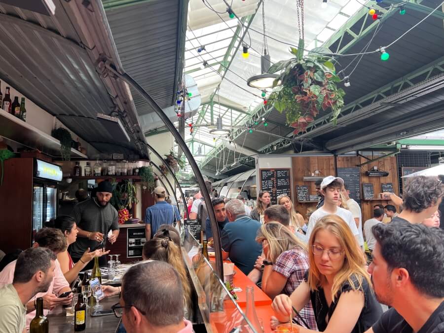 Crowds at Les Enfants Rouge in Paris, France