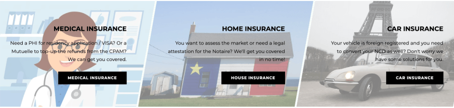 meme for the various types of insurance policies in France