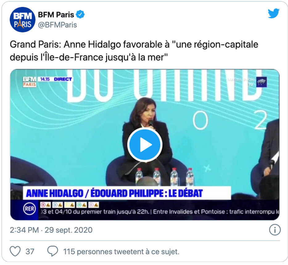 Paris Mayor Anne Hildalgo on BFM