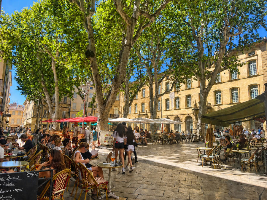 Plane tree lined street in Aix-en-Provence