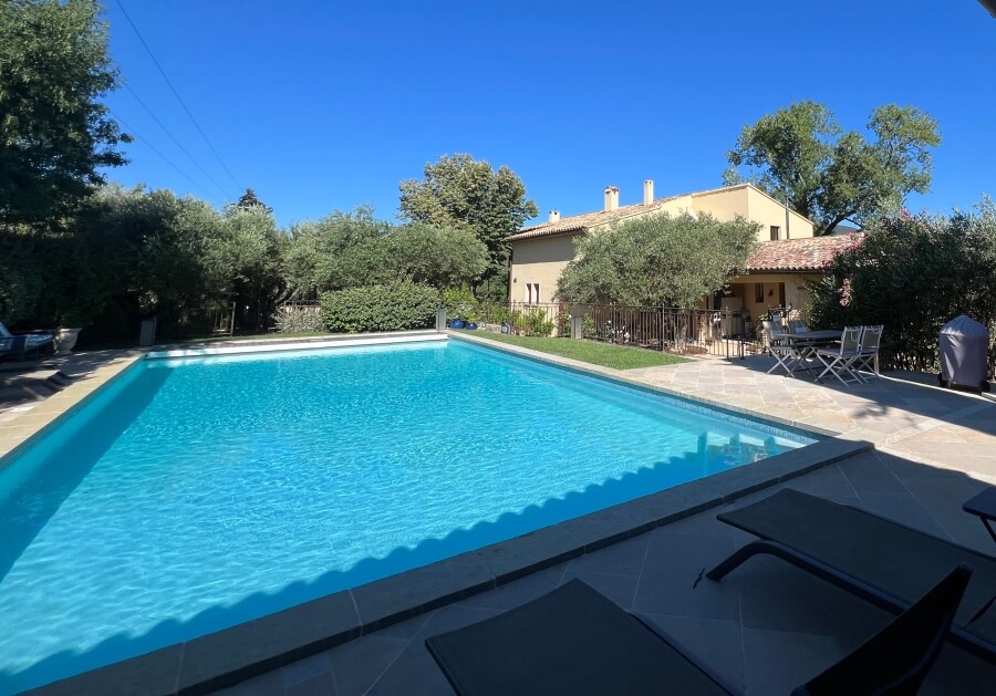 the pool at Les Olivettes in Lourmarin