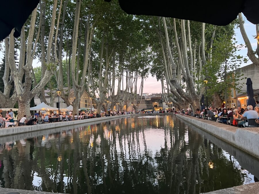 Dining around the pond at restaurant Cucuron