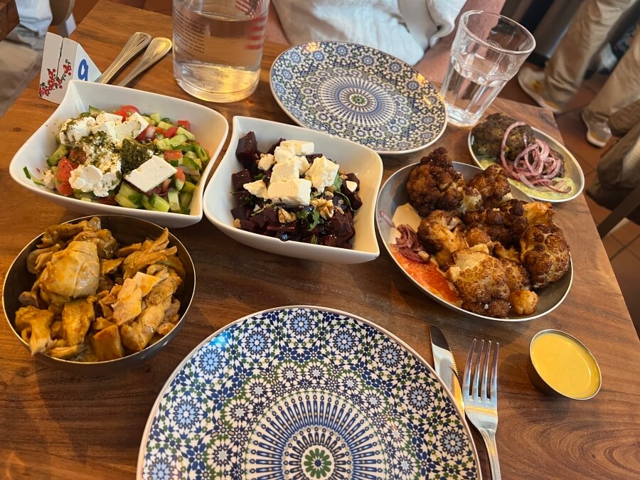 An assortment of Mezze dishes at restaurant Tita