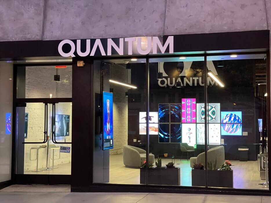 The facade for Quantum Space in Los Angeles, CA