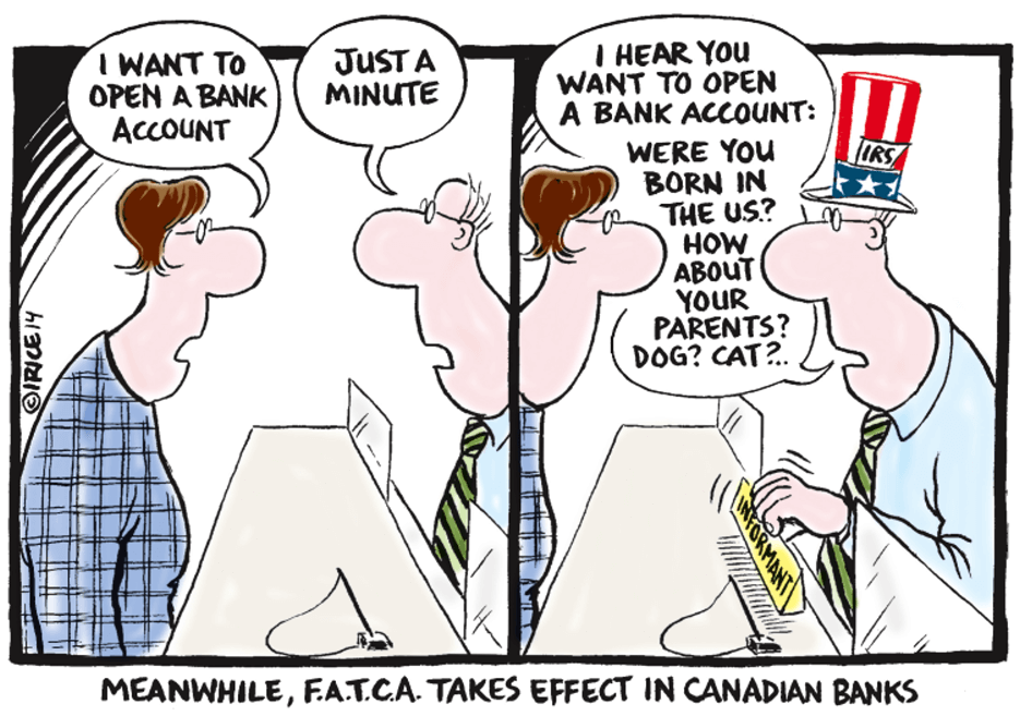 Cartoon on the effects FACTA has had on banks - by Cagle.com