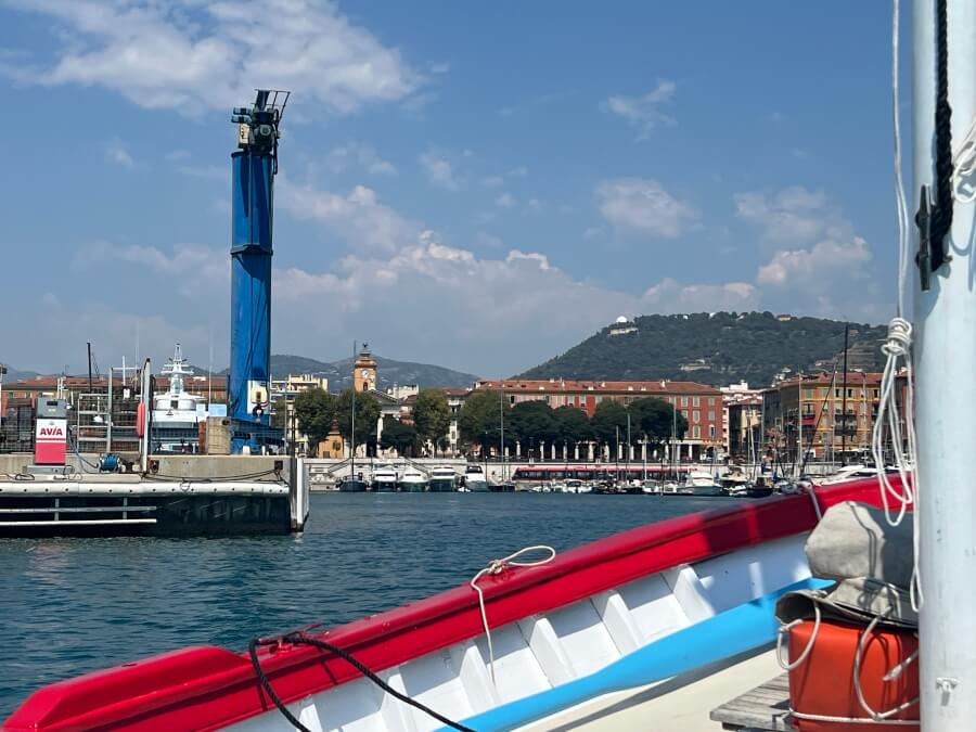Taking the ferry across to Espace Lympia