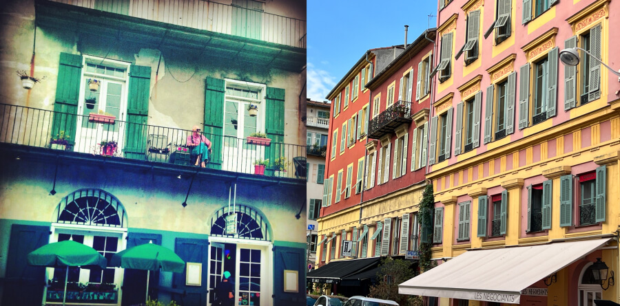 Comparing the French Quarter in New Orleans to Nice