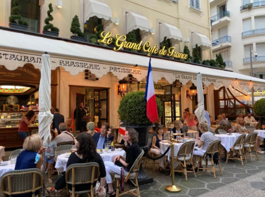 A busy cafe in Paris