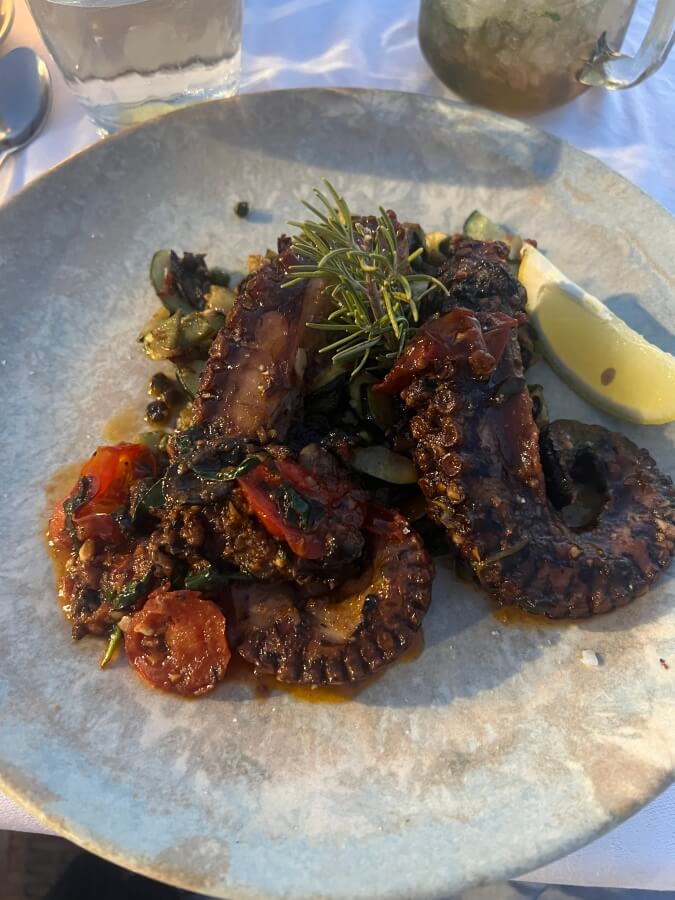 Grilled octopus at Le Grande Large