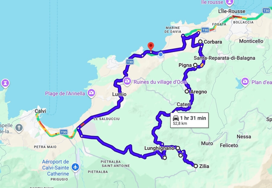 Google map of the mountain town loop
