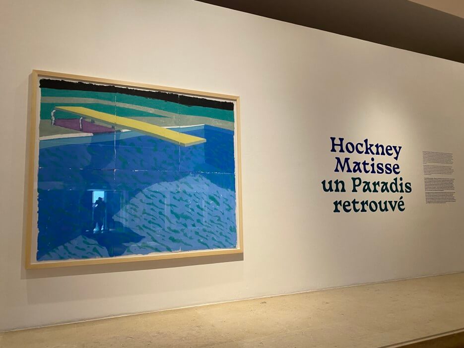 Photo of the entrance to the David Hockney exhibit at the Musee Matisse in Nice