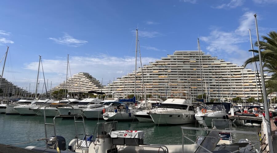 The pyramid buildings in Villeneuve-Loubet