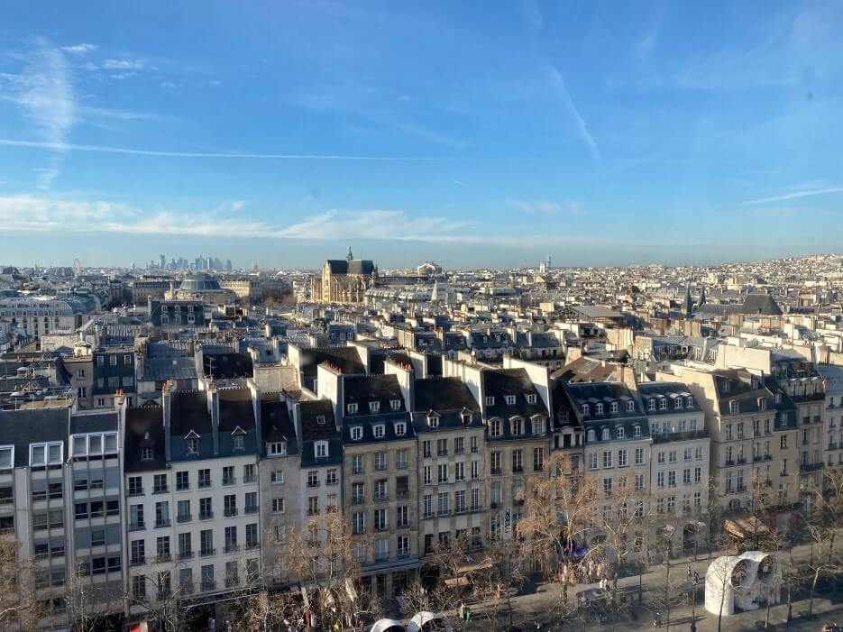 Looking out over the rooftops of buildings in Paris