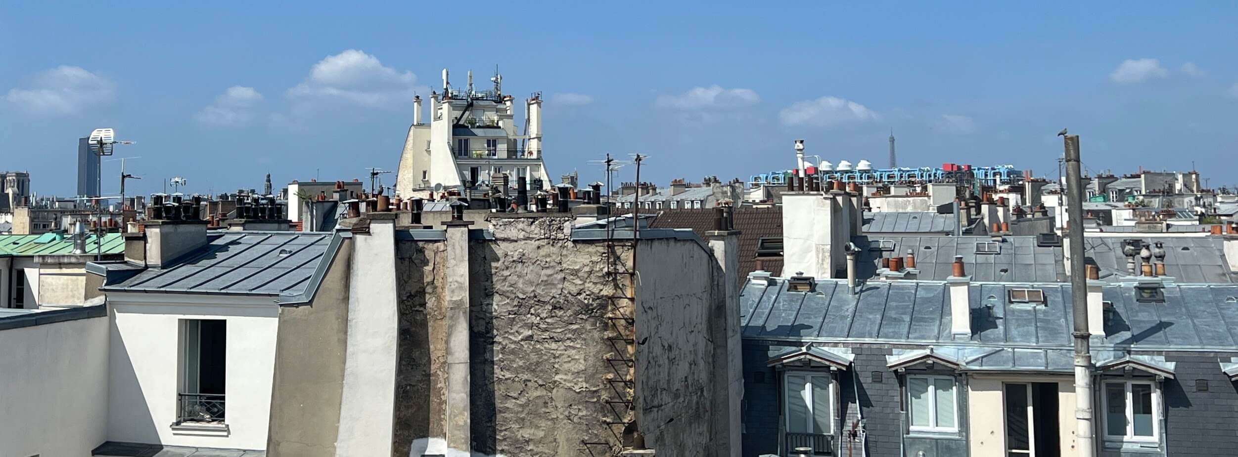 View from Adrian Leeds' apartment on rue du pont-aux-choux in Paris