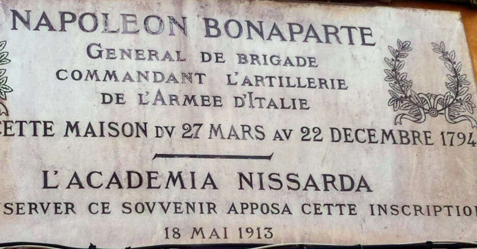 A sign commemorating Napolean for the exhibit in Paris