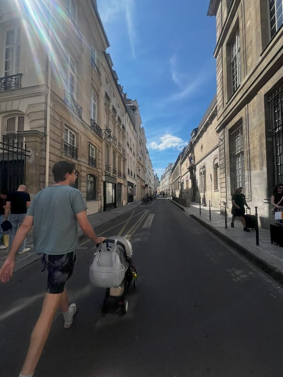 An empty street in Paris in August