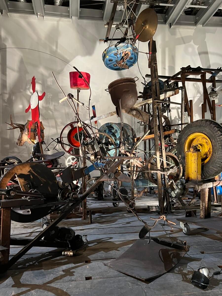 Art piece by Jean Tinguely on exhibit at the Grand Palais in Paris