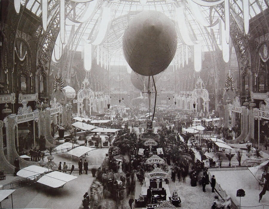 Vintage photo of the Grand Palais in Paris, France