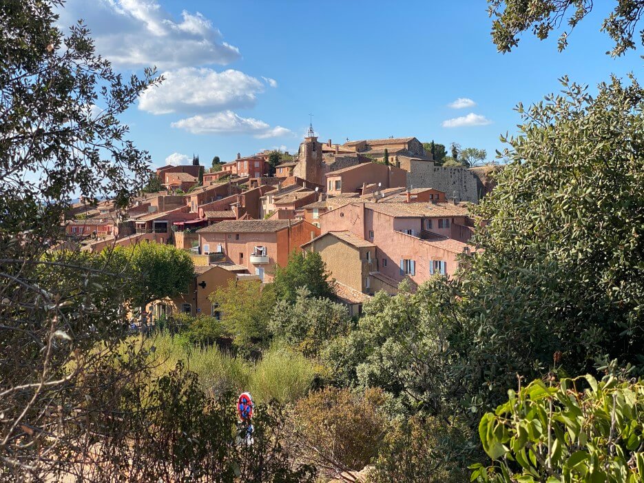 The village of Roussillon seen from a distance