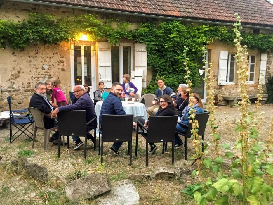 A family gathering at a country home in Burgundy